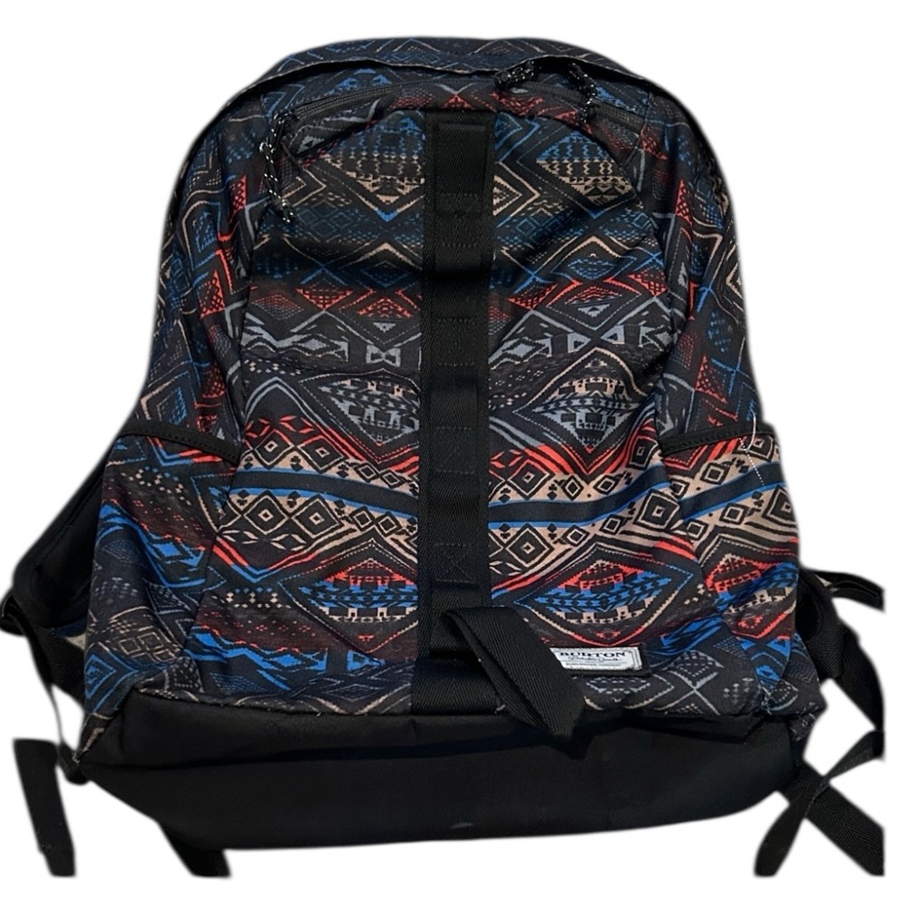 Burton Aztec Patterned Backpack With Black Accents - image 1
